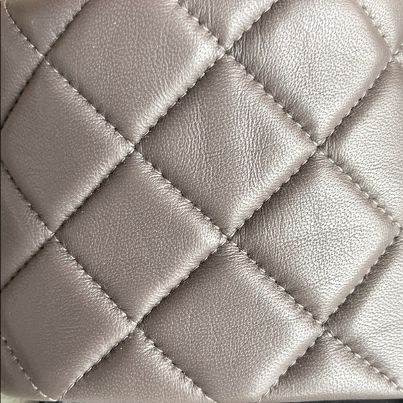 MGEMI GREY LEATHER SANDAL SLIDE - Picture 3 of 7